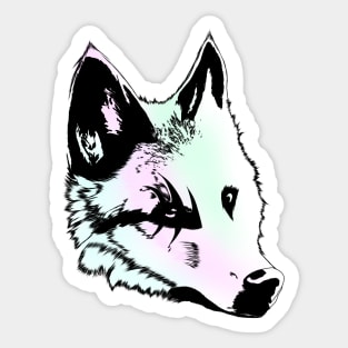 Pastel White Wolf Sticker